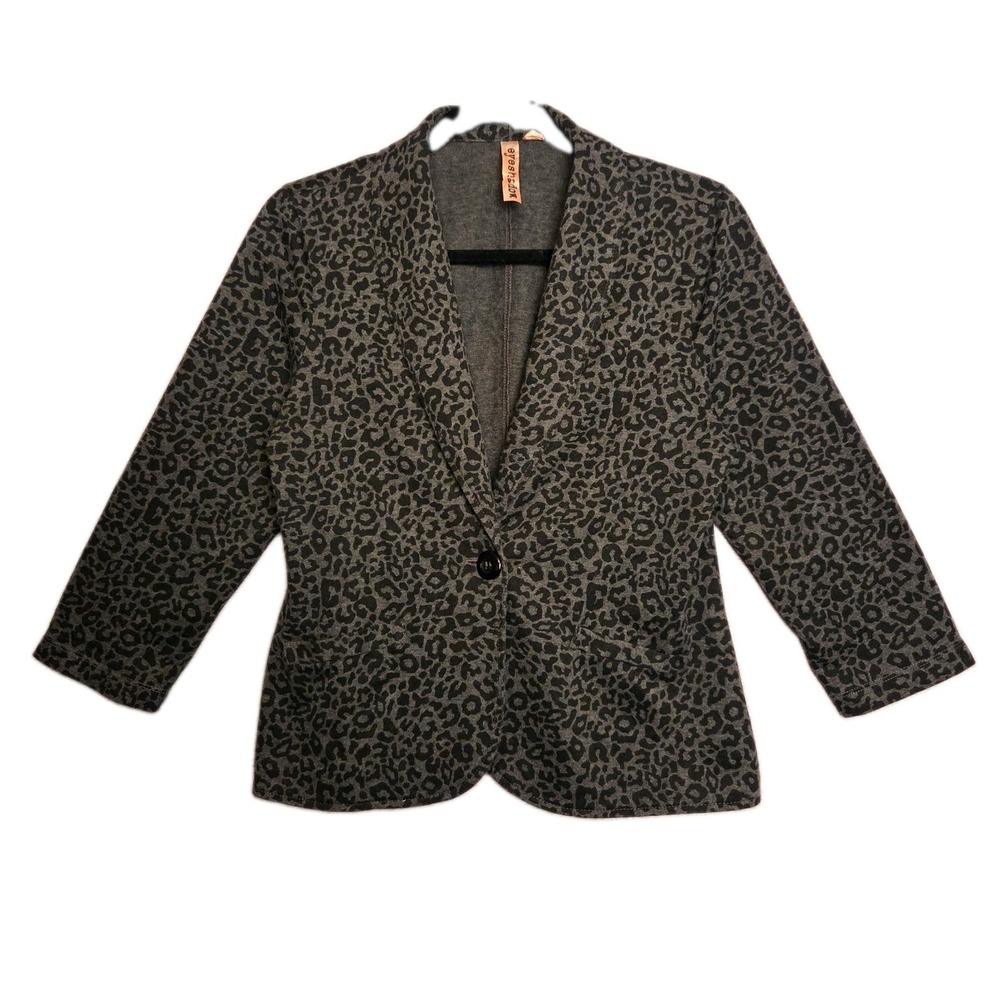 Eyeshadow Blazer Jacket Juniors Large Leopard/ Animal Print Y2K Layering Gothic